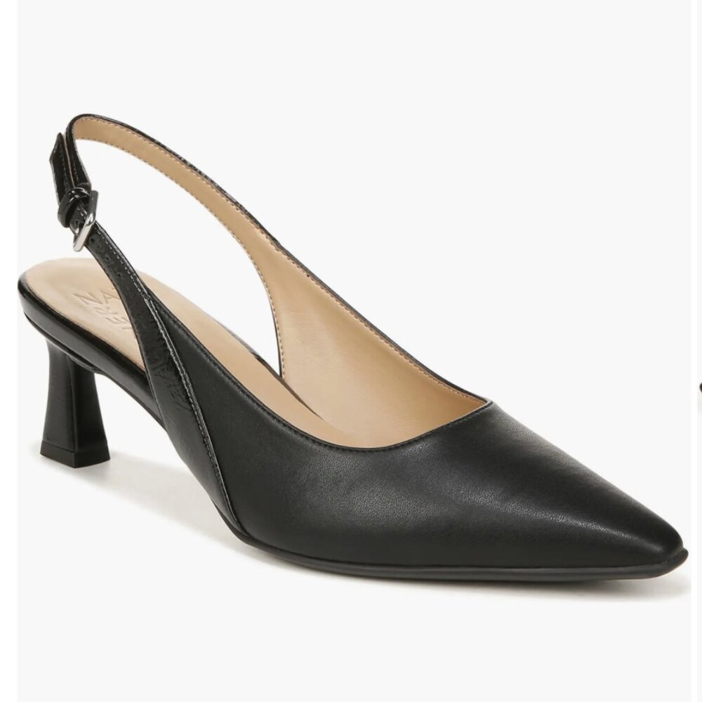 Naturalizer Tansy Slingback Black Kitten Heel Pump Size 8.5